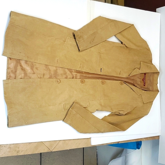 Vintage Genuine Suede Trench Length Coat, US S - Picture 2 of 12